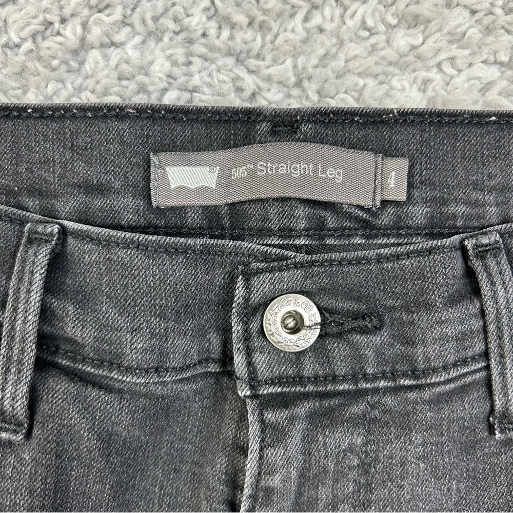 Levi's Jeans Womens 4 Straight Leg 505 Classic Black Denim Basic Casual Outdoors - Picture 2 of 5